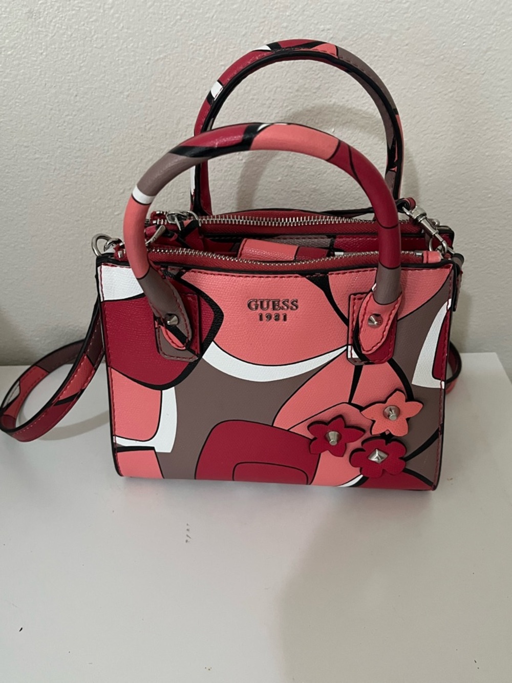 GUESS 1981 Multi-Color Floral Mini Satchel